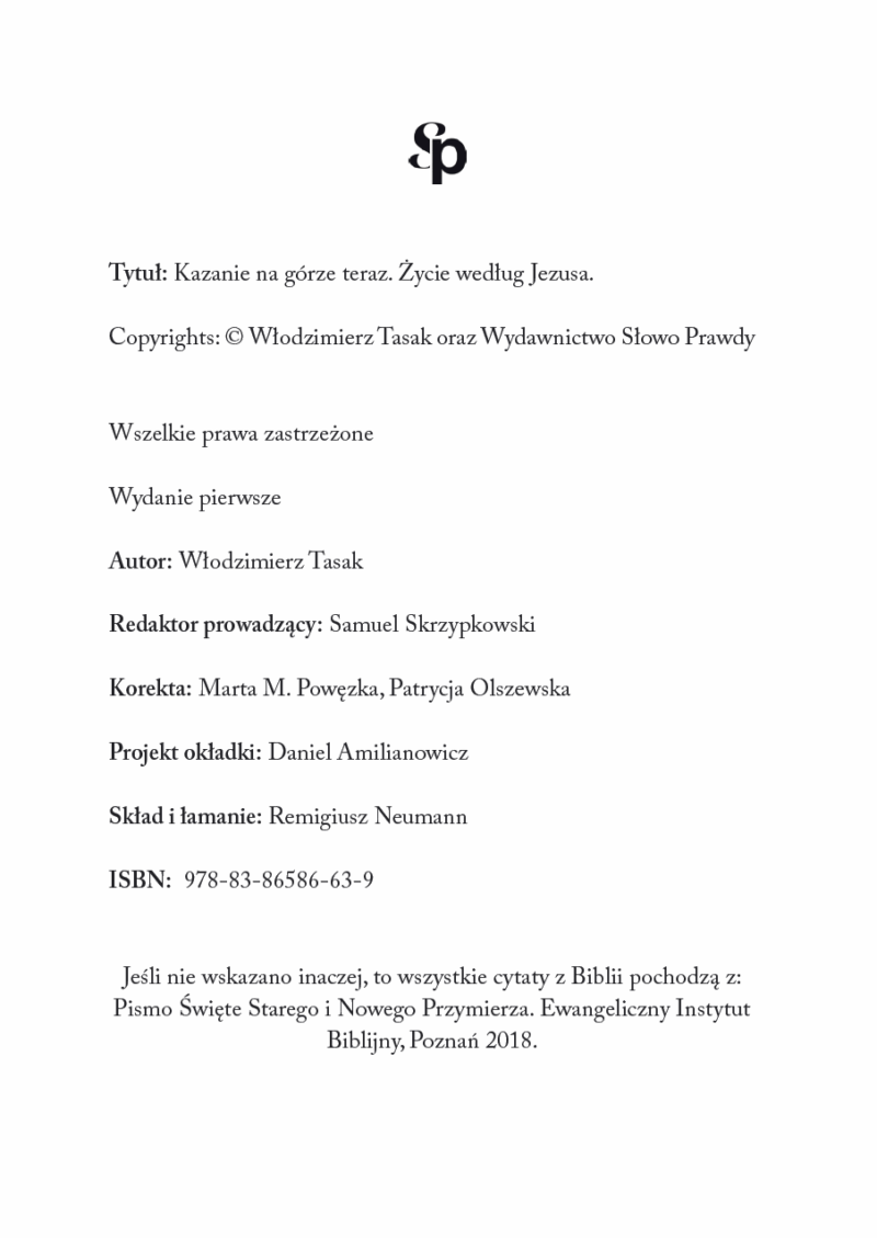 Kazanie na górze teraz - Włodzimierz Tasak [PRZEDSPRZEDAŻ] - obrazek 4
